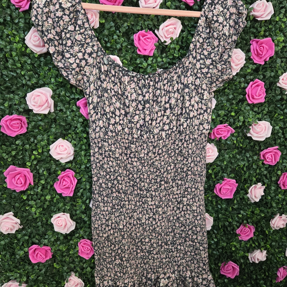 Wild Fable Black and Pink Floral BODYCON Dress
